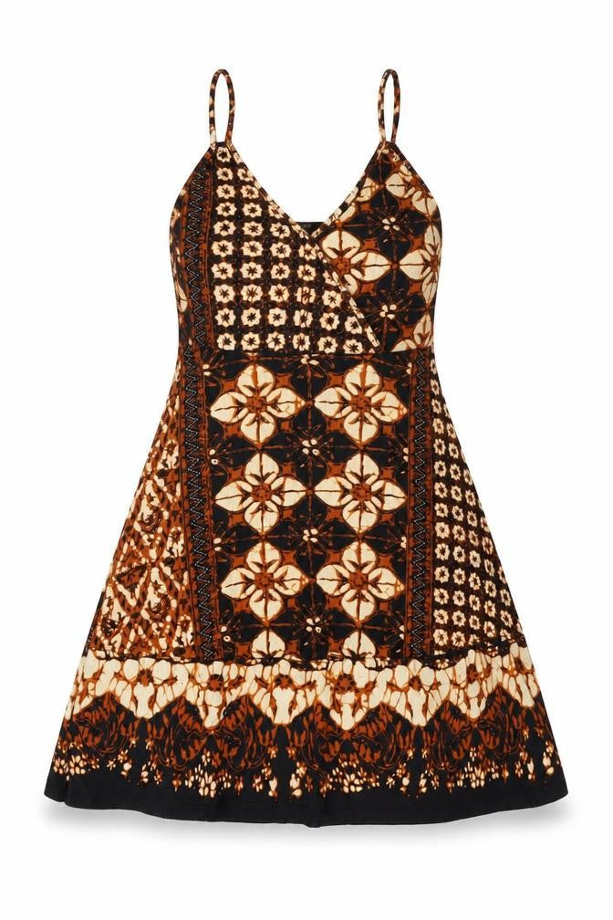 FOREVER 21 Womens Black Floral Rayon Skater Dress Size S V-Neck Pullover