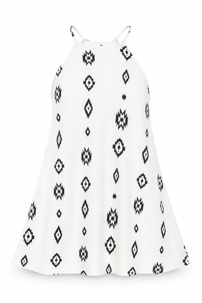 Zara Womens White Geometric Polyester Basic T-Shirt Size S Round Neck