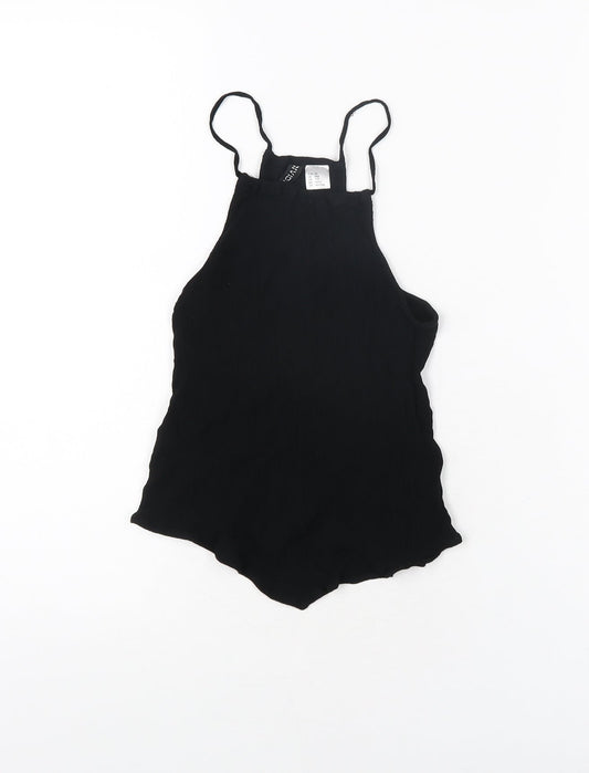 H&M Womens Black Viscose Camisole T-Shirt Size 4 Square Neck