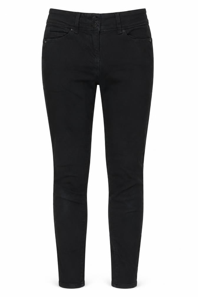 Marks & Spencer Womens Black Cotton Skinny Jeans Size 8 L27 in Regular Zip
