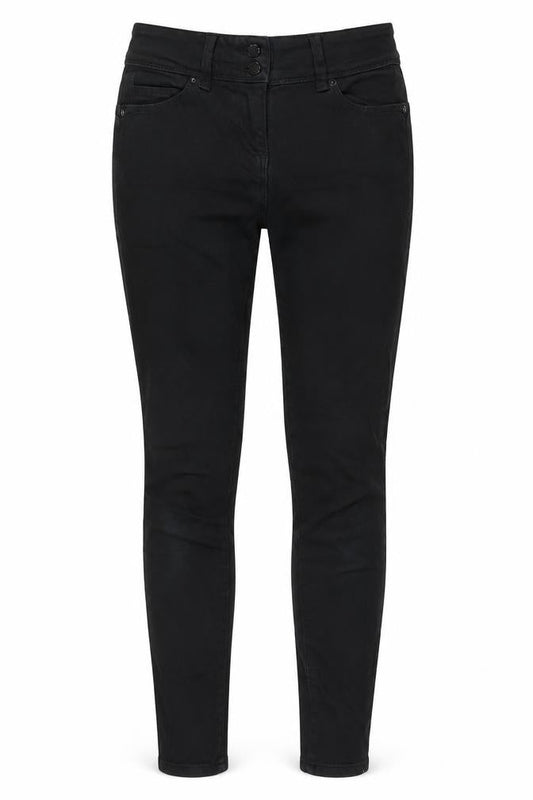 Marks & Spencer Womens Black Cotton Skinny Jeans Size 8 L27 in Regular Zip