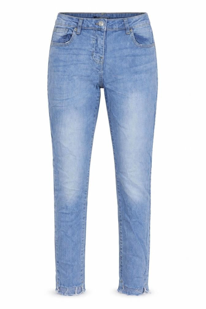 Parisian Womens Blue Cotton Skinny Jeans Size 8 L26 in Regular Zip - Raw Hem