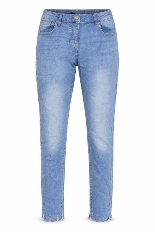Parisian Womens Blue Cotton Skinny Jeans Size 8 L26 in Regular Zip - Raw Hem