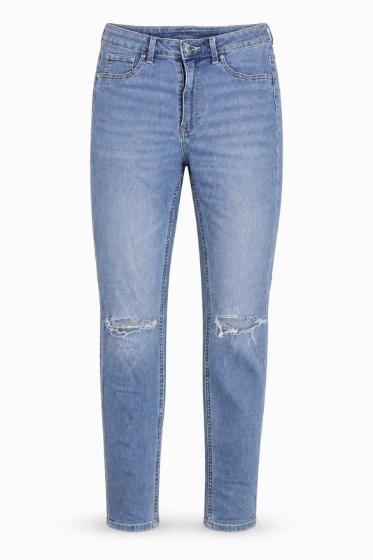 H&M Womens Blue Cotton Skinny Jeans Size 8 L28 in Regular Zip