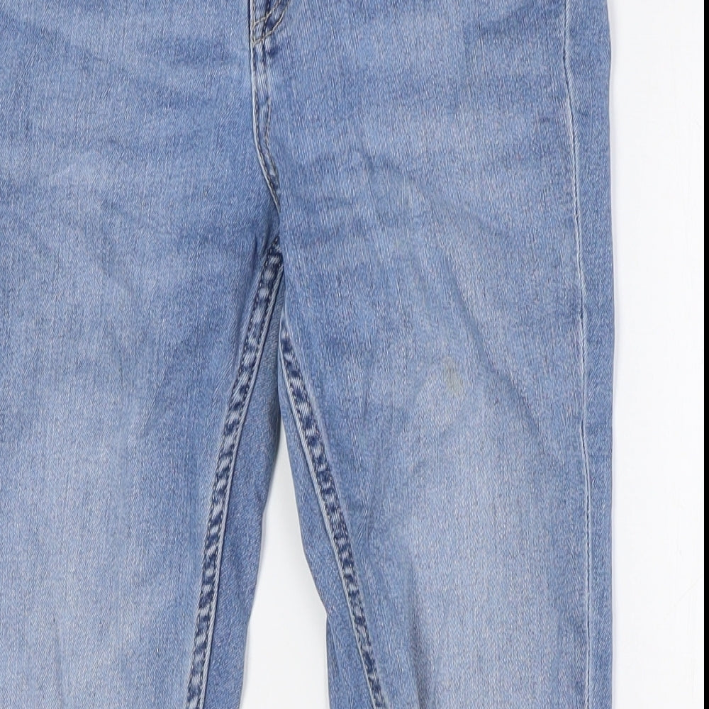 H&M Womens Blue Cotton Skinny Jeans Size 8 L28 in Regular Zip