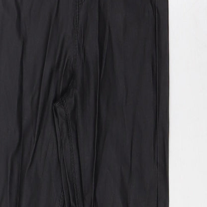 Quiz Womens Black Viscose Trousers Size 8 L29 in Regular Zip
