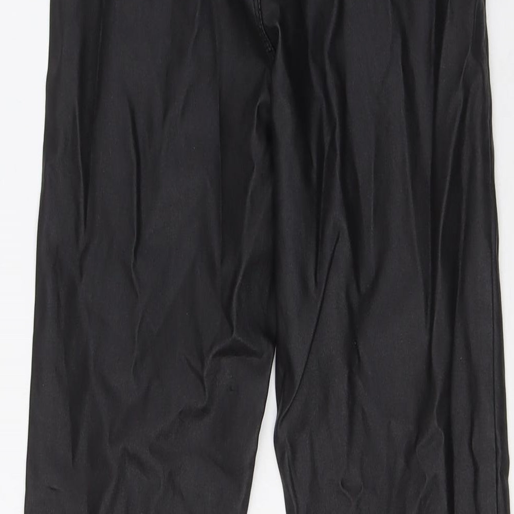 Quiz Womens Black Viscose Trousers Size 8 L29 in Regular Zip