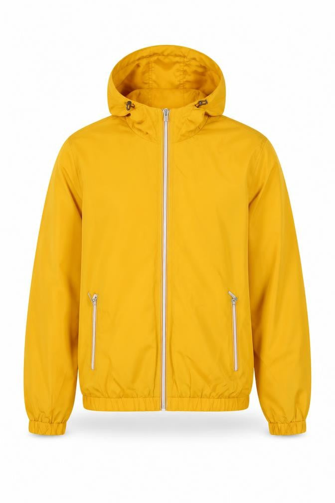 Noble Attire Mens Yellow Rain Coat Coat Size M Zip
