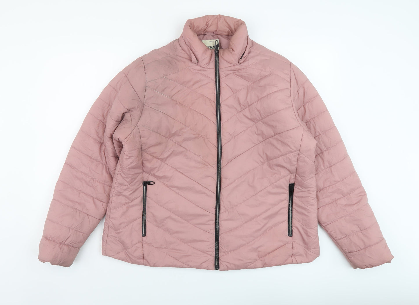 Oner Womens Pink Puffer Jacket Jacket Size 3XL Zip