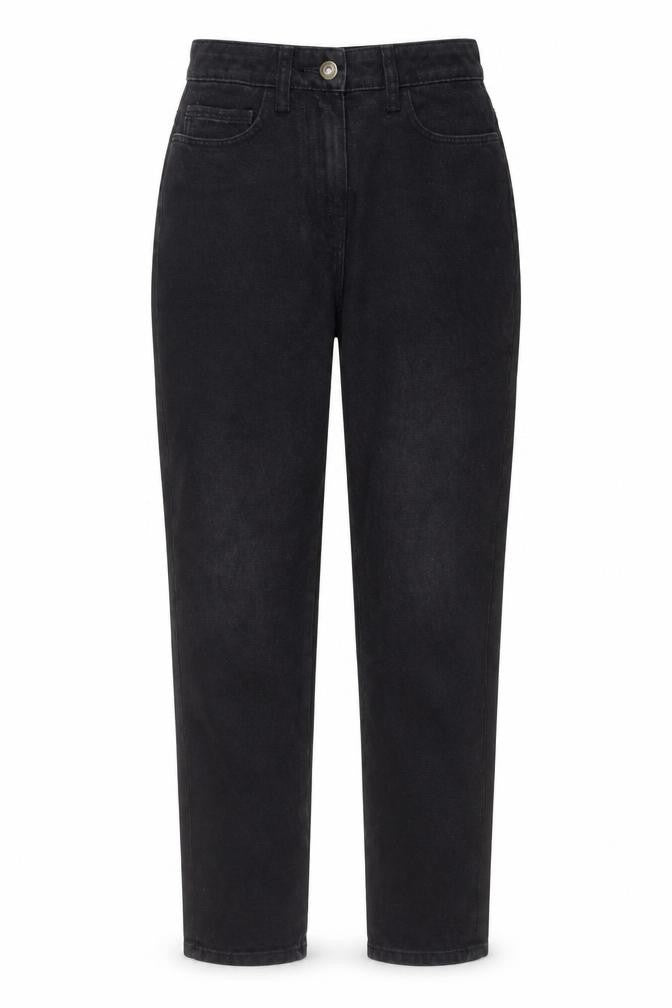 Collusion Womens Black Cotton Mom Jeans Size 6 L29 in Regular Button