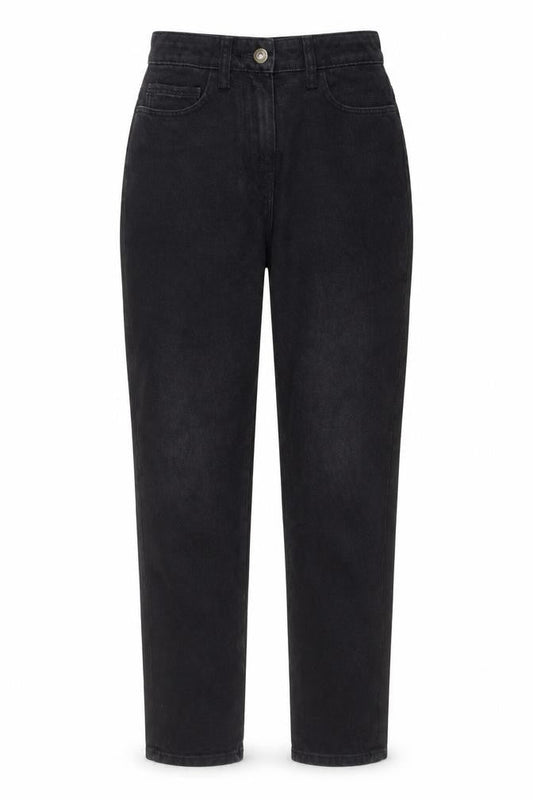 COLLUSION Womens Black Cotton Mom Jeans Size 6 L29 in Regular Button
