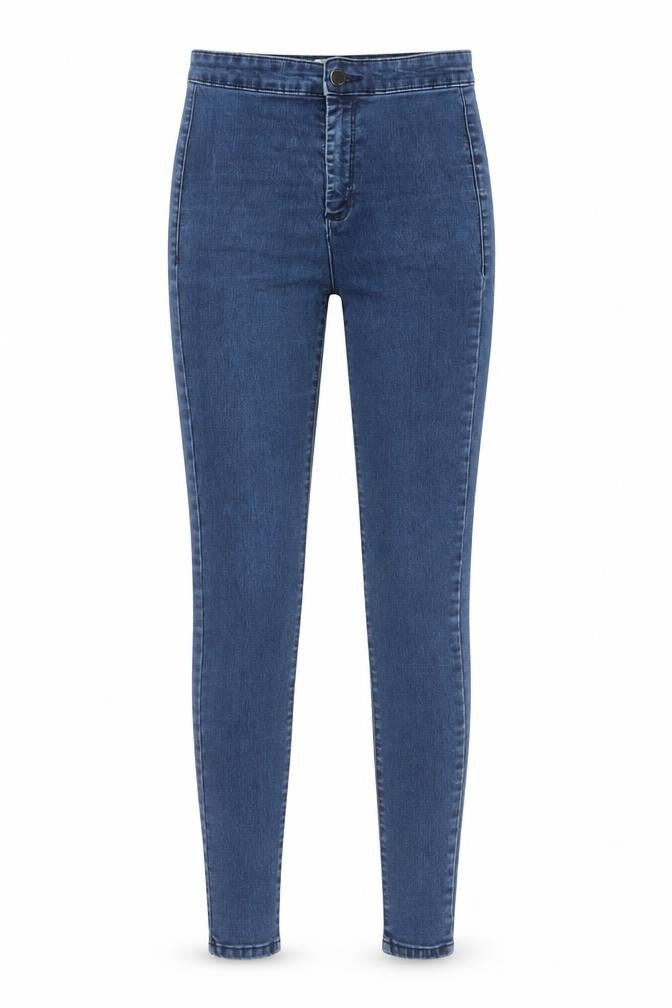 Miss Selfridge Womens Blue Cotton Skinny Jeans Size 6 L29 in Regular Button