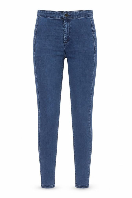 Miss Selfridge Womens Blue Cotton Skinny Jeans Size 6 L29 in Regular Button
