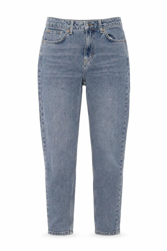 Topshop Womens Blue Cotton Mom Jeans Size 28 in L26 in Regular Button