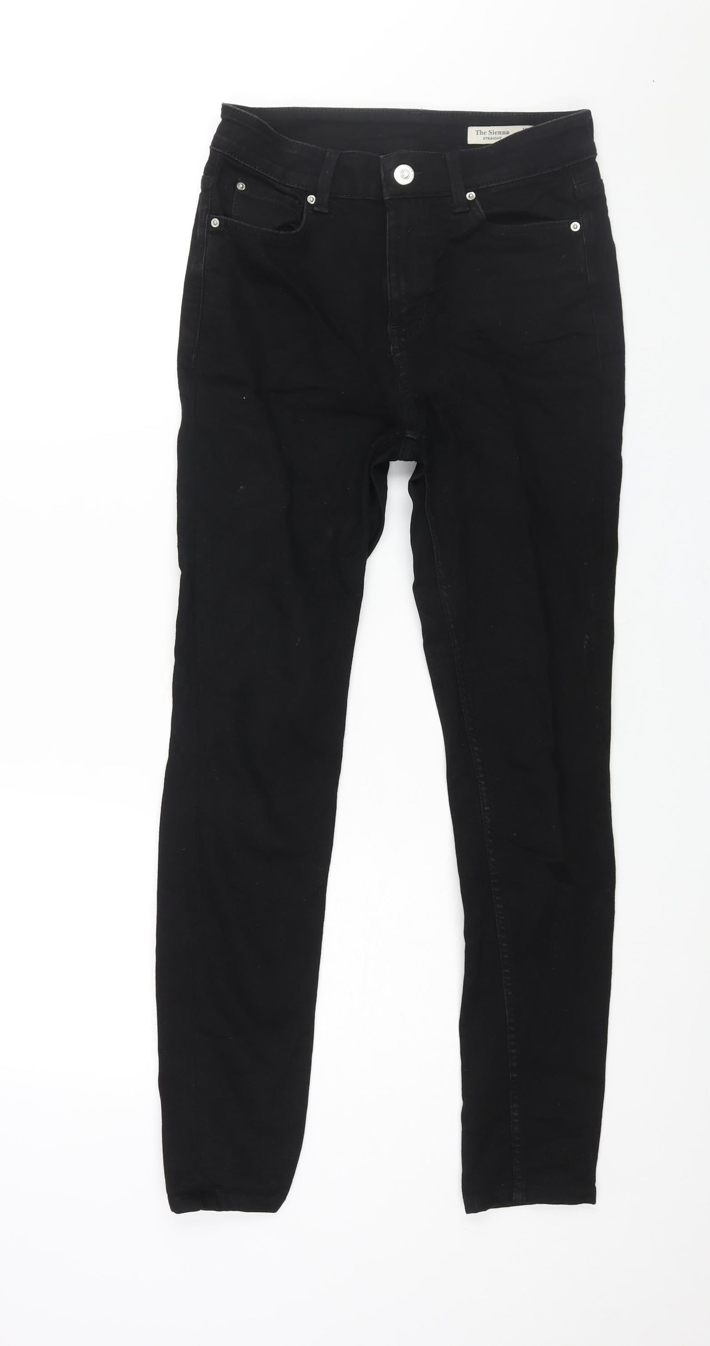 Marks and Spencer Womens Black Cotton Skinny Jeans Size 10 L28 in Regular Zip