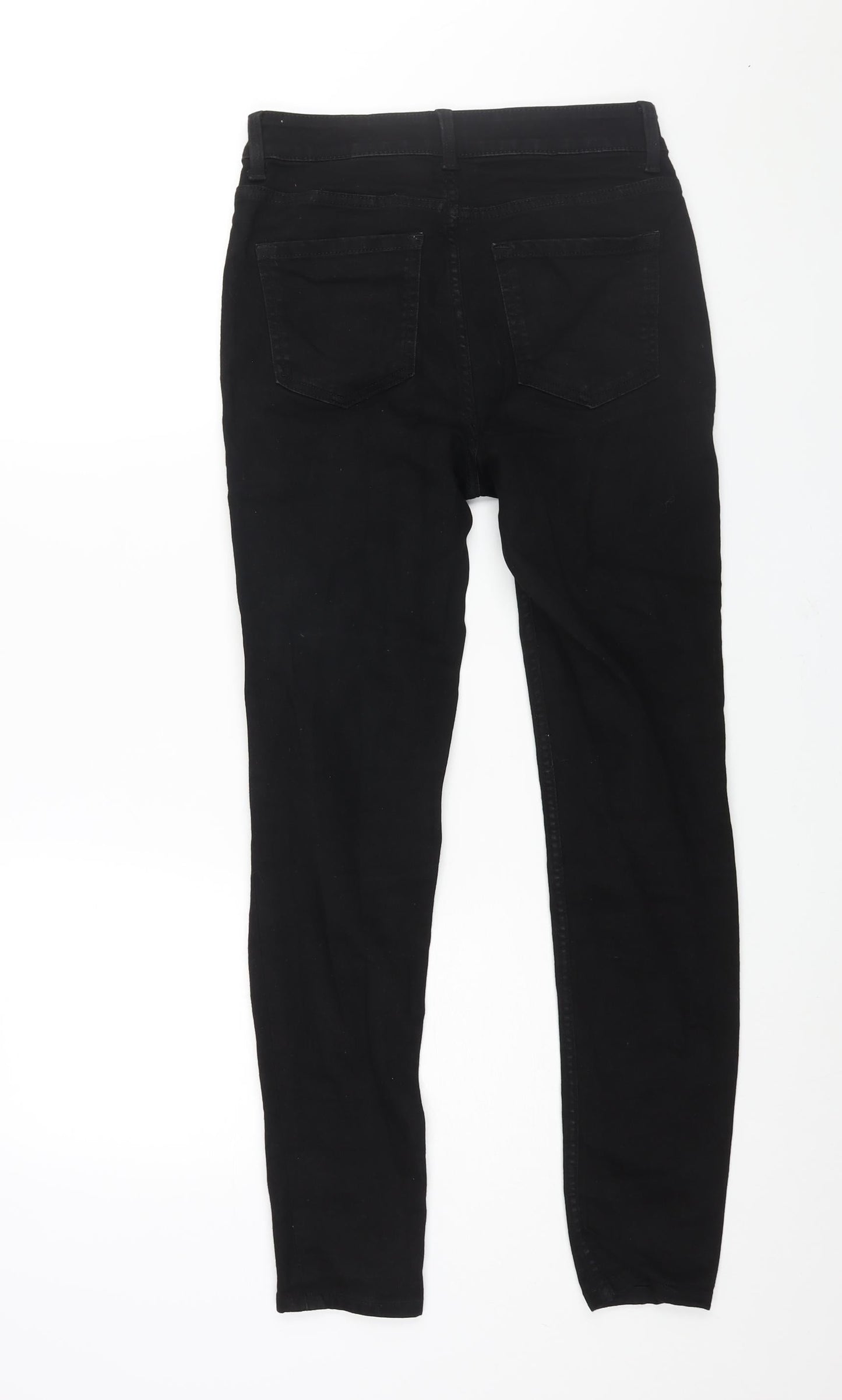 Marks and Spencer Womens Black Cotton Skinny Jeans Size 10 L28 in Regular Zip