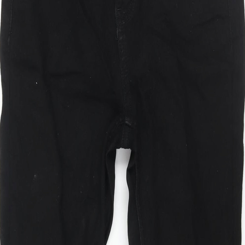 Marks and Spencer Womens Black Cotton Skinny Jeans Size 10 L28 in Regular Zip
