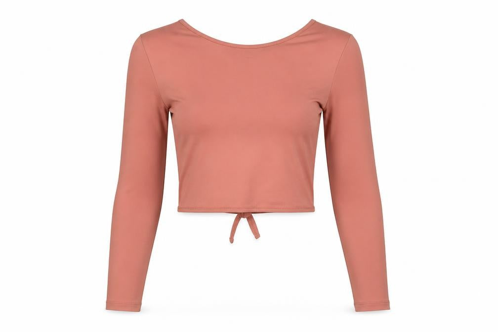 Divided Womens Pink Polyester Cropped Blouse Size XS Round Neck - Backless