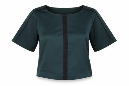 River Island Womens Green Polyester Basic Blouse Size 10 Round Neck