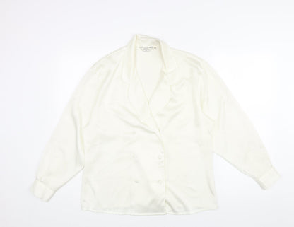 Next Womens Ivory Polyester Basic Blouse Size 12 Collared
