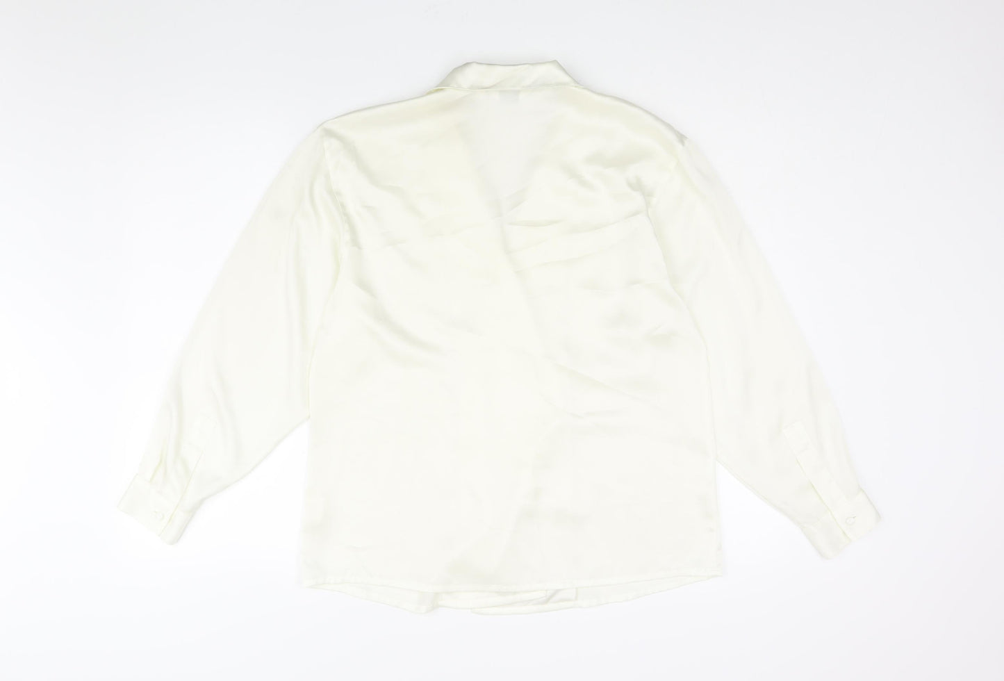 NEXT Womens Ivory Polyester Basic Blouse Size 12 Collared
