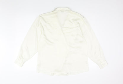 Next Womens Ivory Polyester Basic Blouse Size 12 Collared