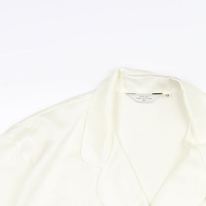 Next Womens Ivory Polyester Basic Blouse Size 12 Collared