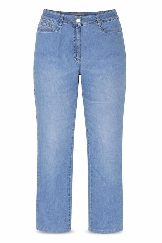 GARDEUR Womens Blue Cotton Straight Jeans Size 34 in L30 in Regular Zip