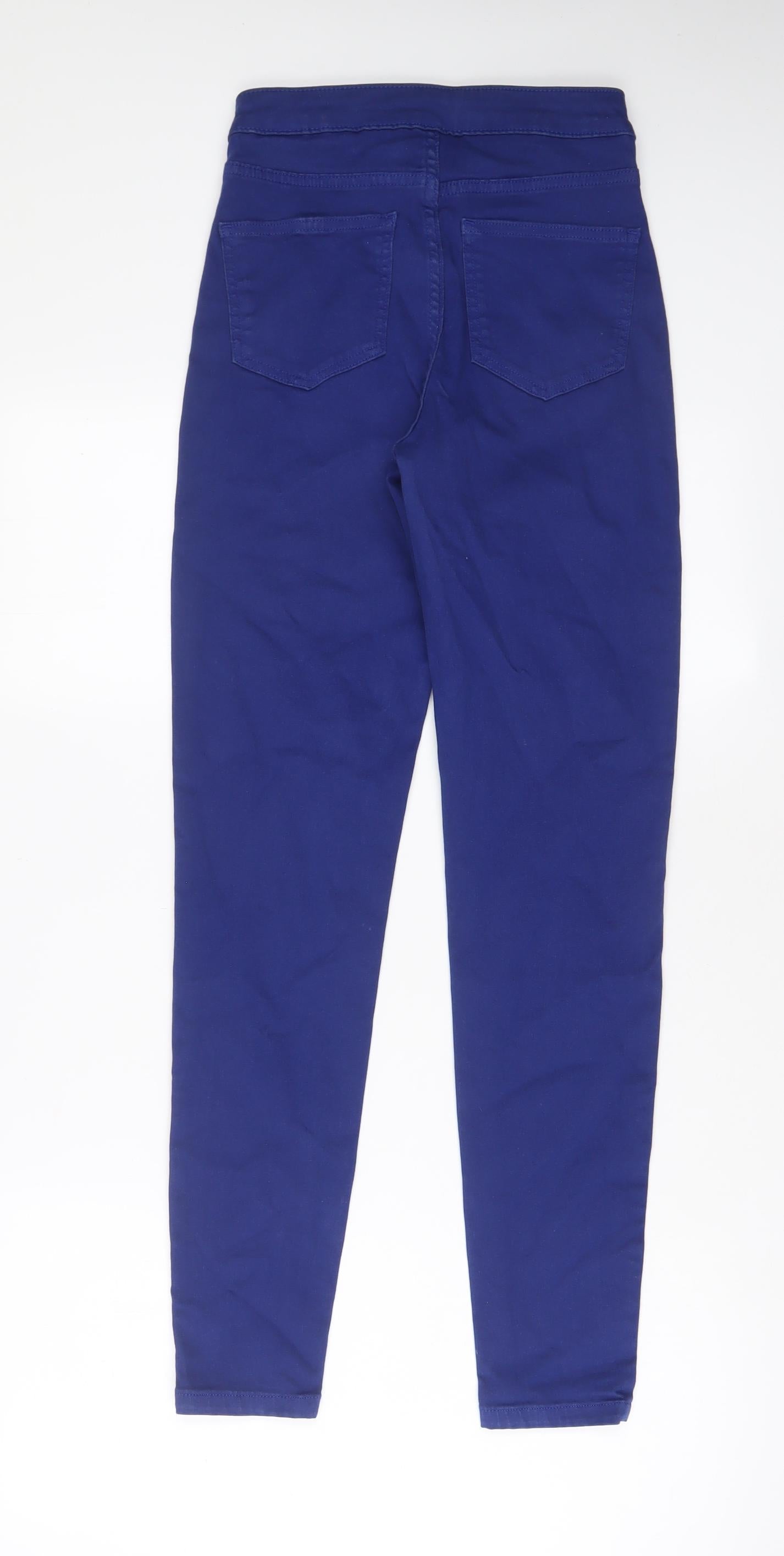 Marks and Spencer Womens Blue Cotton Skinny Jeans Size 6 L29 in Regular Zip