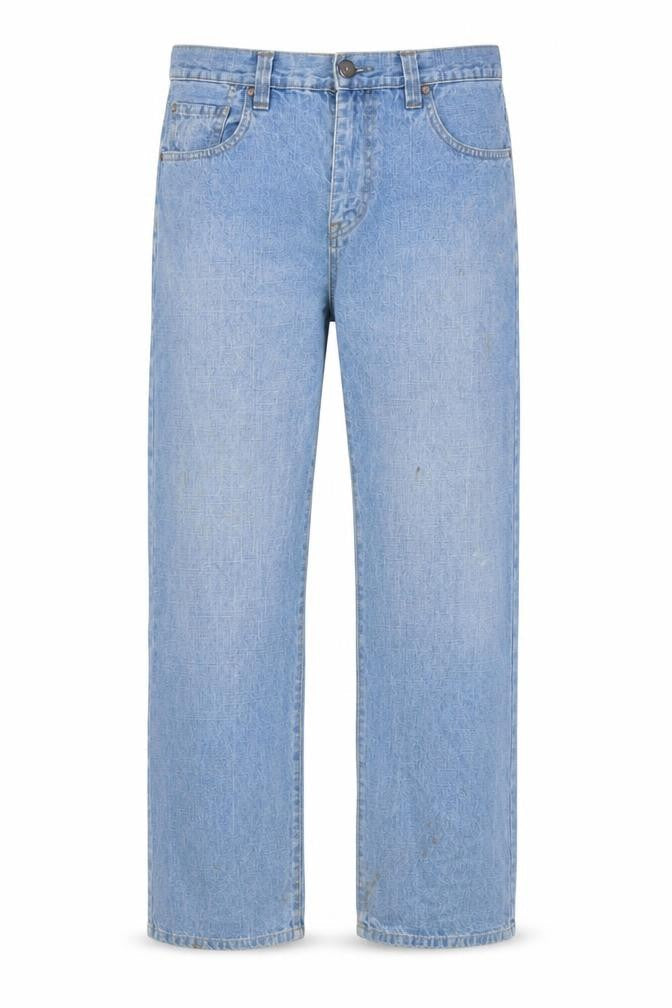 Easy Mens Blue Cotton Straight Jeans Size 34 in L30 in Regular Zip