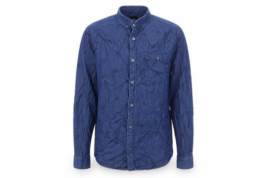 Burton Mens Blue Cotton Button-Up Size M Collared Button