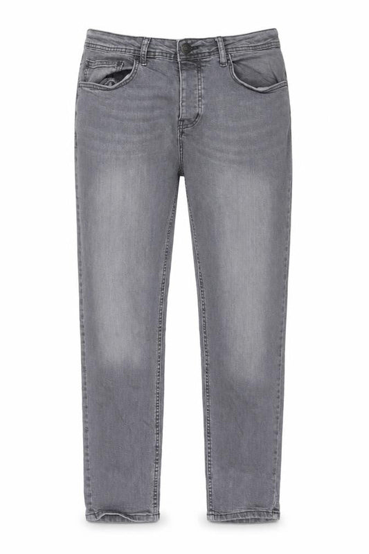 Denim & Co. Mens Grey Cotton Straight Jeans Size 32 in L30 in Slim Button