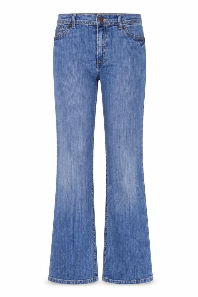 Authentic Womens Blue Cotton Bootcut Jeans Size 32 in L29 in Regular Zip