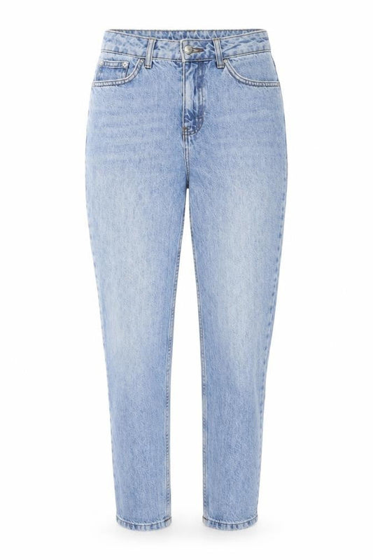 Topshop Womens Blue Cotton Tapered Jeans Size 26 in L30 in Regular Zip