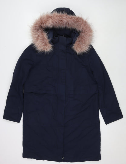 Great Plains London Womens Blue Parka Jacket Size 10 Zip