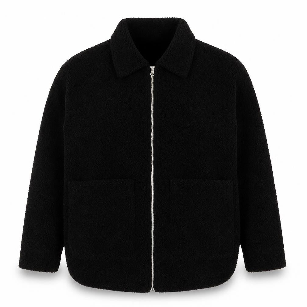 Motel Womens Black Overcoat Coat Size M Zip