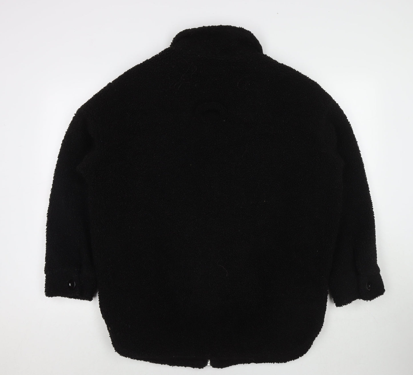 Motel Womens Black Overcoat Coat Size M Zip