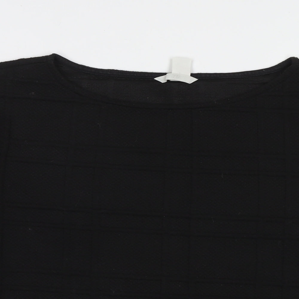 H&M Womens Black Round Neck Polyester Pullover Jumper Size L