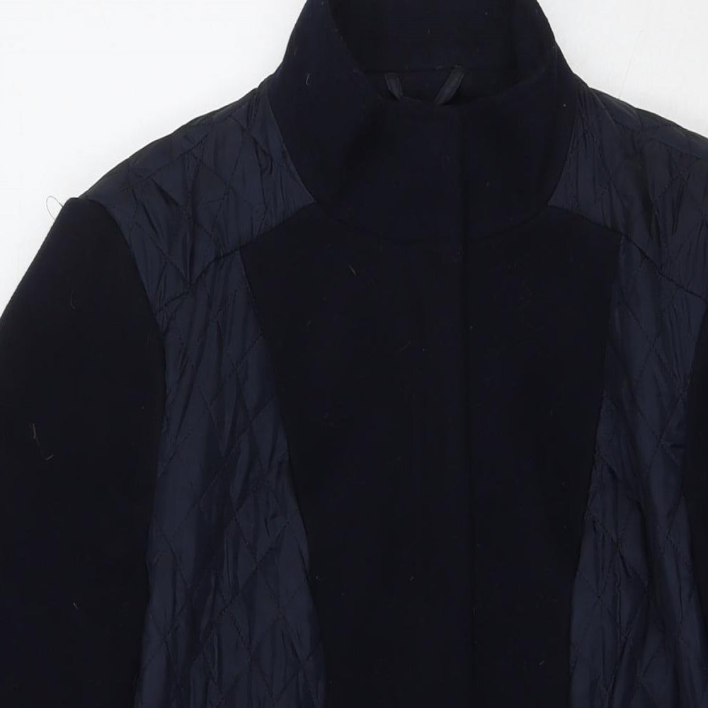 Marks and Spencer Womens Blue Pea Coat Coat Size 10 Zip