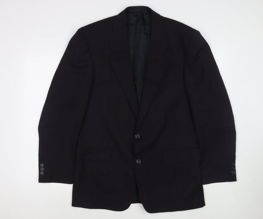 C&A Mens Black Polyester Jacket Suit Jacket Size 40 Regular