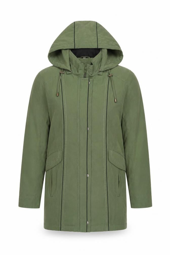 Anna Rose Womens Green Parka Jacket Size S Zip