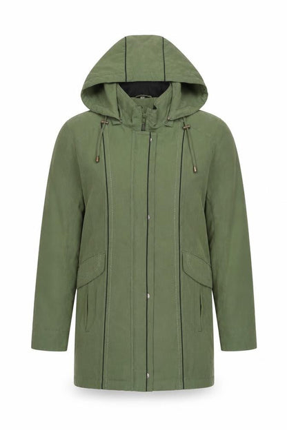 Anna Rose Womens Green Parka Jacket Size S Zip