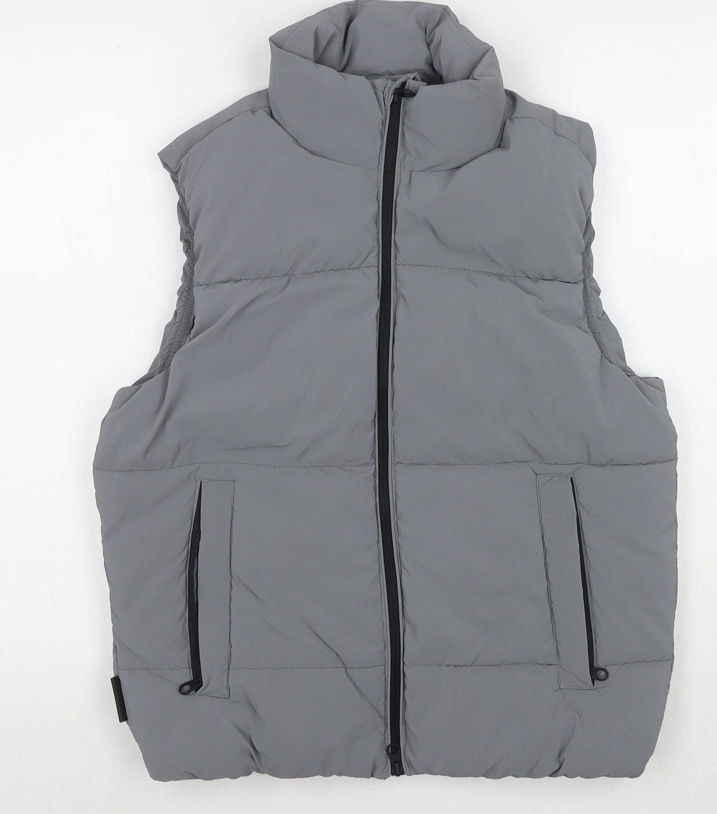 Sinsay Mens Grey Gilet Waistcoat Size XS Zip
