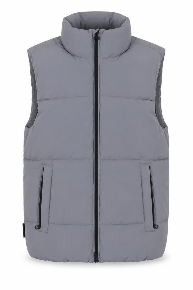 Sinsay Mens Grey Gilet Waistcoat Size XS Zip