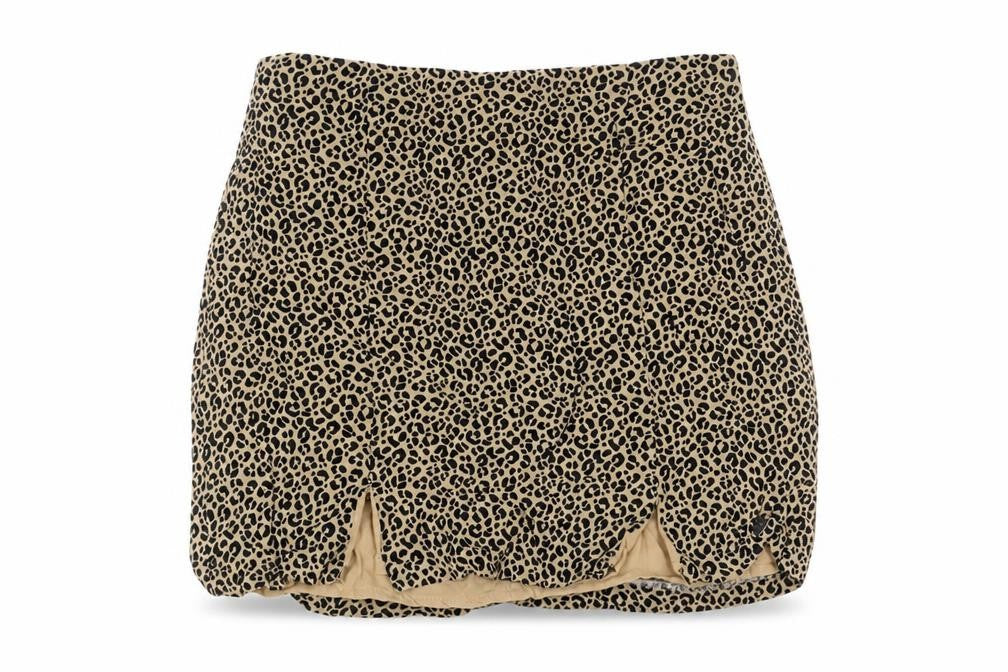Pull Womens Brown Animal Print Viscose Mini Skirt Size M Zip - Leopard Print