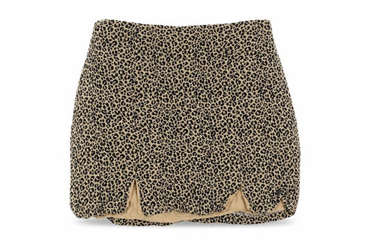 Pull&Bear Pull Womens Brown Animal Print Viscose Mini Skirt Size M Zip - Leopard Print