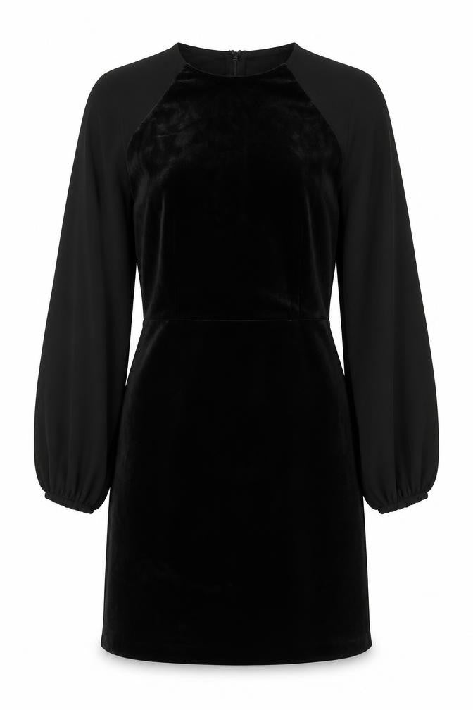 H&M Womens Black Polyester A-Line Size XS Round Neck Zip