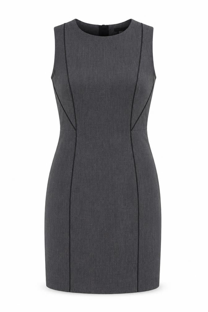 H&M Womens Grey Polyester A-Line Size 10 Round Neck Zip