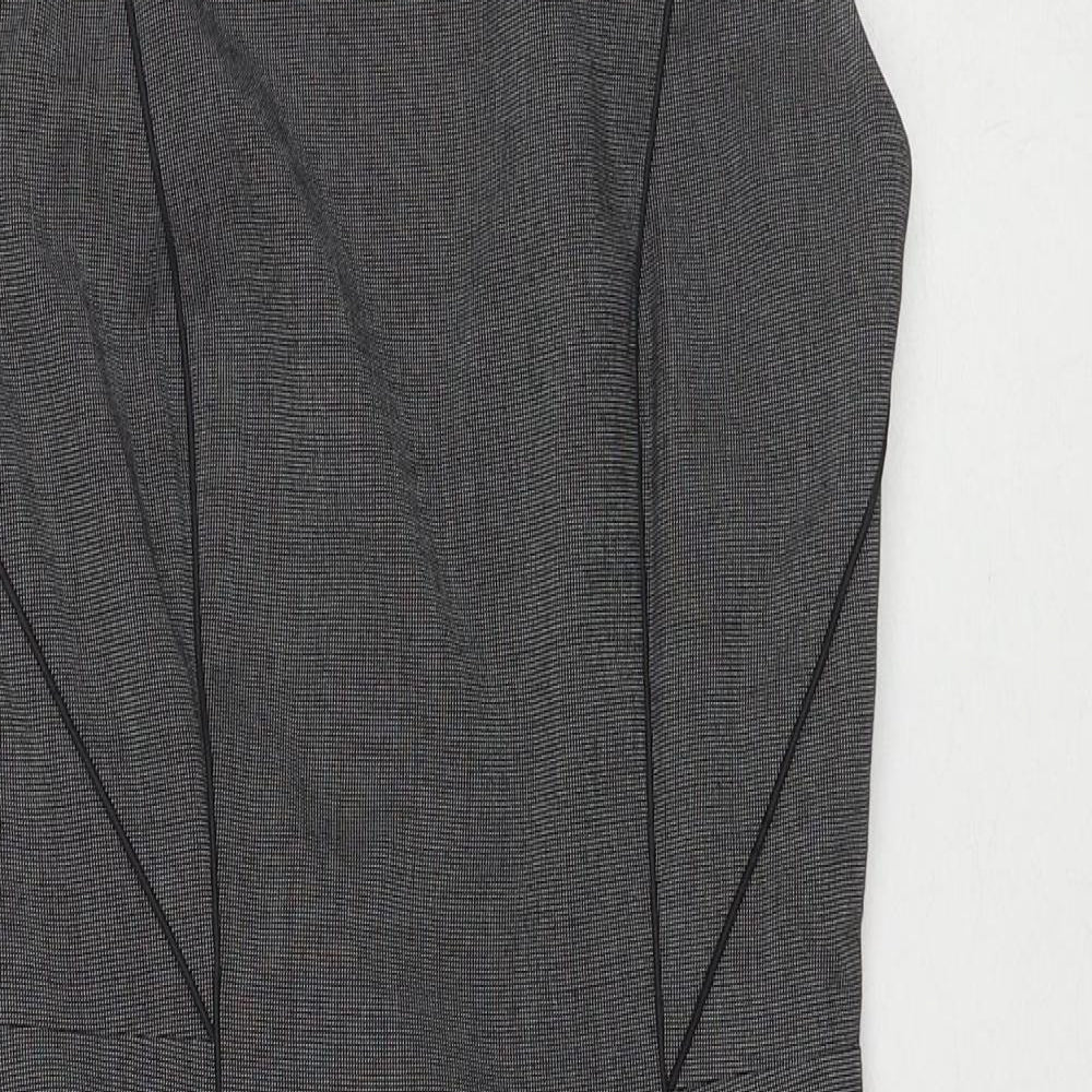 H&M Womens Grey Polyester A-Line Size 10 Round Neck Zip