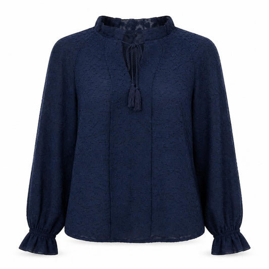 Marks and Spencer Womens Blue Polyester Basic Blouse Size 6 Round Neck